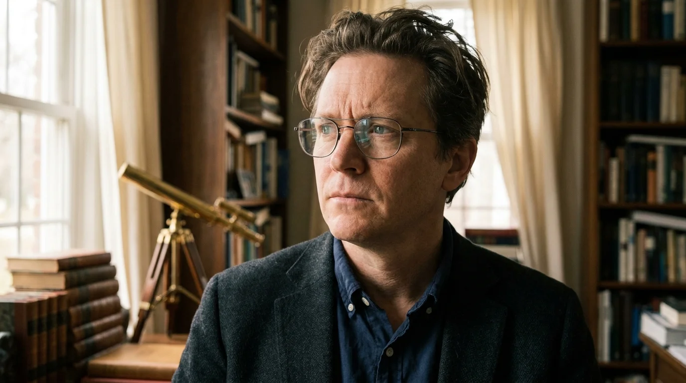 A contemplative portrait of a scientist in a home office, representing the expert voices in the field of astrophysics.