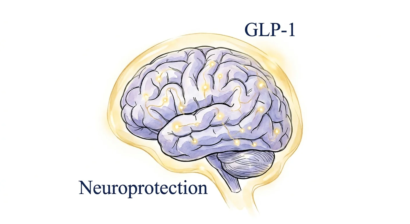 An artistic illustration of a brain surrounded by a golden protective shield.